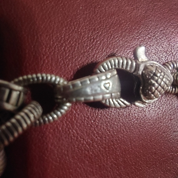 Judith Ripka 18k 925 Syerling Silver Bracelet with Heart Charm - Picture 5 of 7